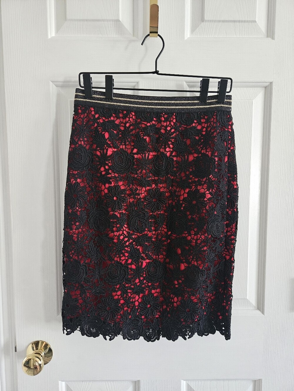 NWOT RSVP By Talbots Petite Crochet Lace Sheath Midi Pencil Skirt